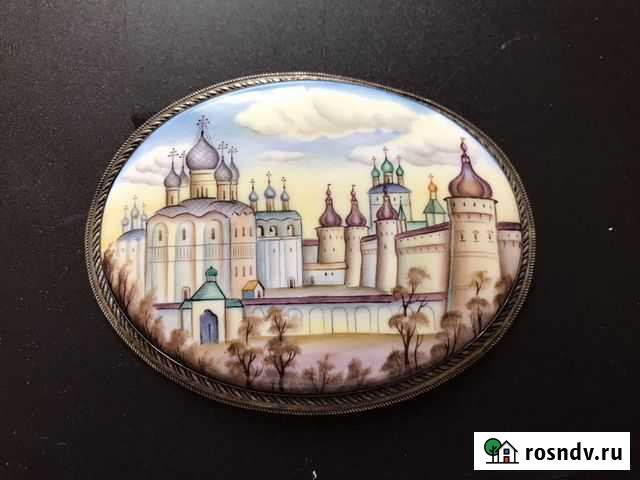 Плакетка Ростовская финифть 7х9 см Ярославль - изображение 1