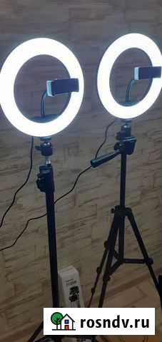 Кольцевая лампа 24см с пультом +штатив на выбор Самара - изображение 1