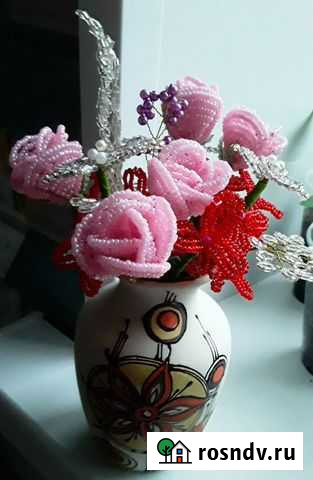 Букет цветов из бисера Рязань - изображение 1