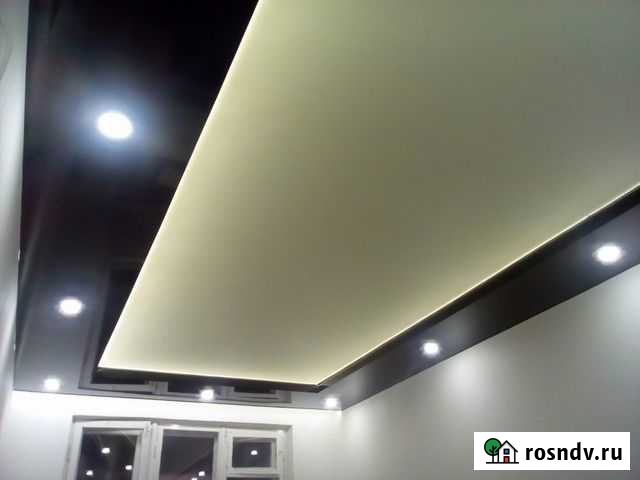 Натяжные потолки 2-Х уровневые натяжные потолки Асбест - изображение 1