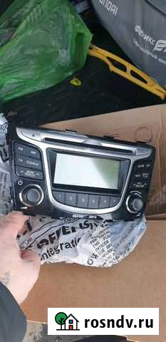 Штатная 2диновая магнитола на Солярис Рабочая Кострома - изображение 1