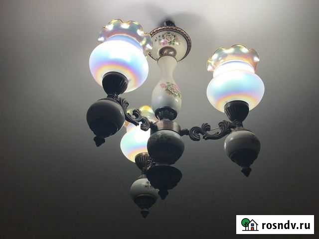 Винтажная люстра СССР форфоровая Смоленск - изображение 1