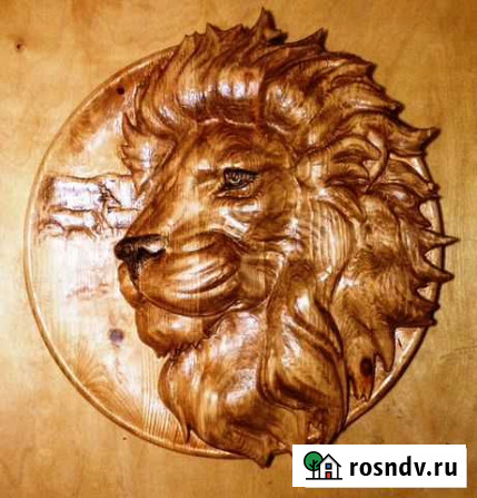 Лев. Картина резная из дерева (панно ) Мурманск - изображение 1