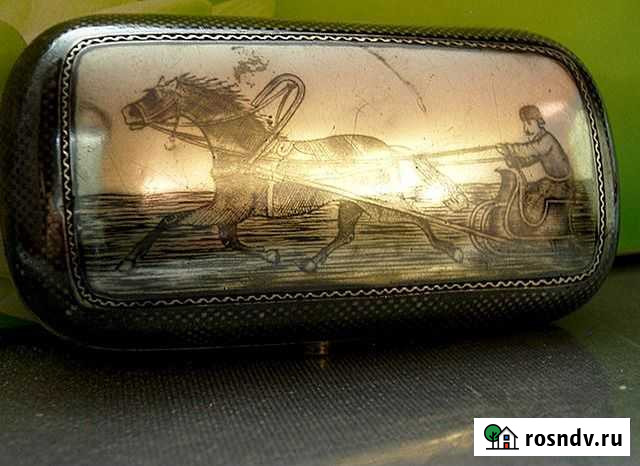 Портсигар дамский серебряный с чернью Ярославль - изображение 1