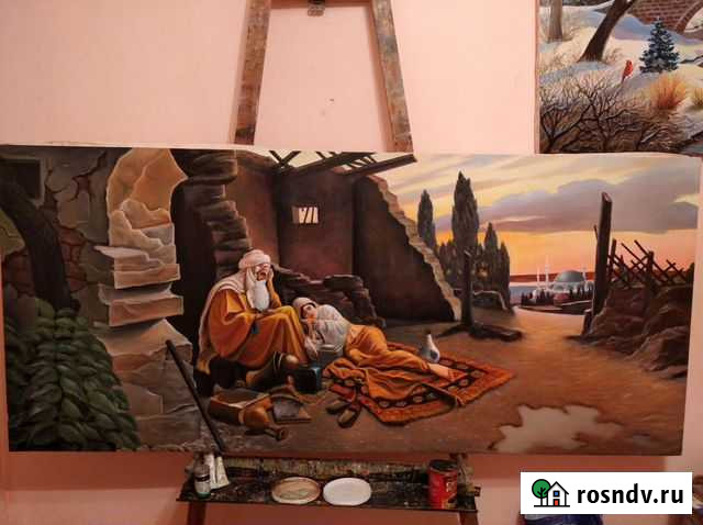 Картина маслом на холсте большая Сергокала - изображение 1