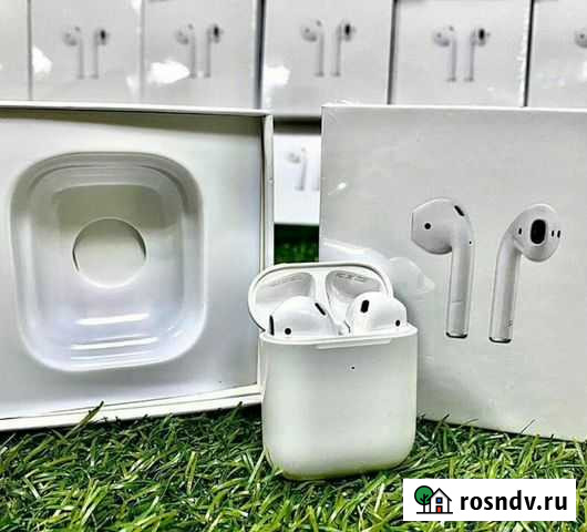 AirPods 2 (LUX, ростест+чехол в подарок) Омск - изображение 1