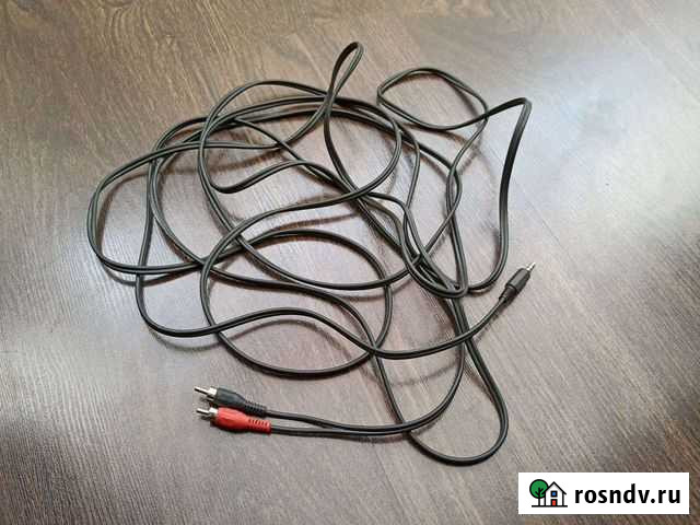 Аудио-кабель 3,5 Jack на 2 RCA, стерео, 5 метров Бийск - изображение 1