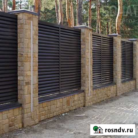 Забор из ламелей-жалюзи,ранчо с монтажом Васильково - изображение 1