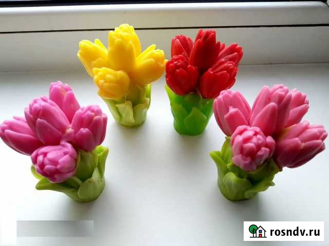 Букет Тюльпаны Мыло натуральное. Ручная работа Красноярск - изображение 1