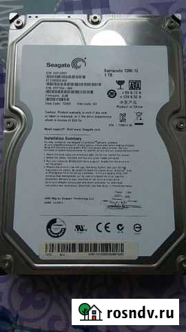 Жесткий диск для компьютера-1Тб.3,5“.SATA.Seagate Екатеринбург - изображение 1