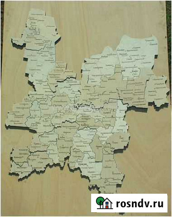 Карта Кировской области из дерева на стену Киров - изображение 1