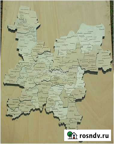 Карта Кировской области из дерева на стену Киров - изображение 1