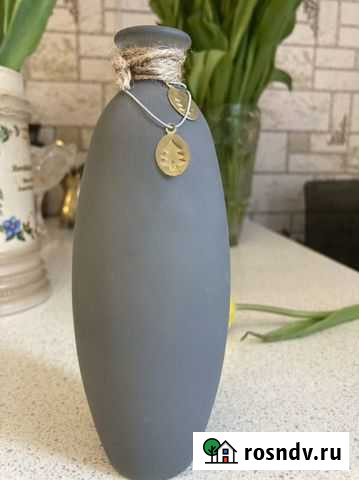 Коллекционная бутылка-вазочка Лобня - изображение 1