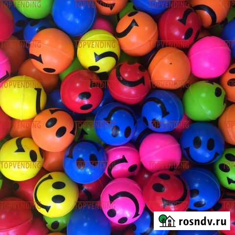 Мяч-прыгун 25 мм Смайлики разноцветные 100 Махачкала - изображение 1