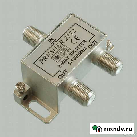 Разветвитель splitter на 2TV 5-1000MHZ с розетками Гусь-Хрустальный - изображение 1