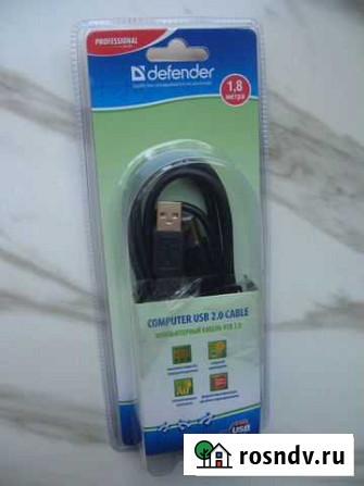 USB кабель Defender USB04-06PRO USB2.0 AM-BM, 1.8м Новосибирск - изображение 1