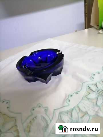 Пепельница синее стекло Владикавказ - изображение 1
