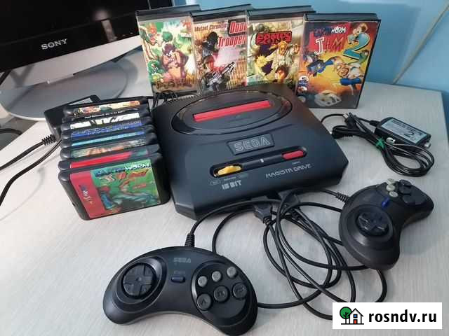 Приставка sega + 8 Картриджей (Стародельные ) Улан-Удэ - изображение 1