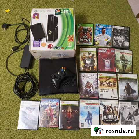 Xbox 360 250gb шитая +15 дисков Нижний Новгород - изображение 1