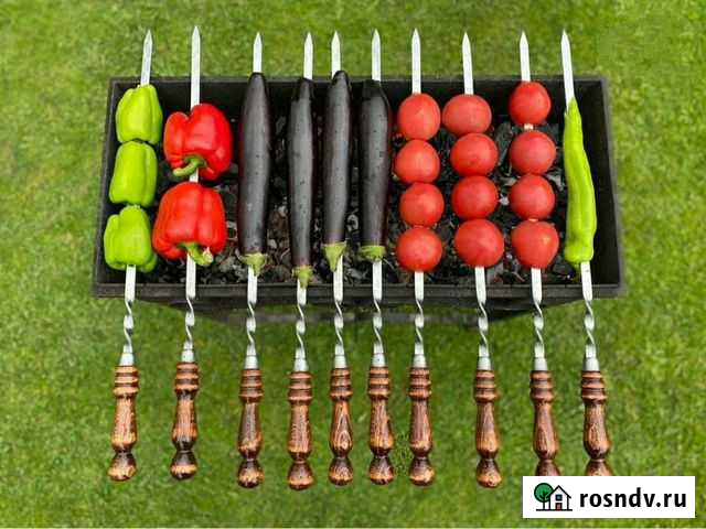 Набор шампуров 6шт. с деревянной ручкой 45 см Чита - изображение 1