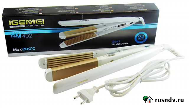 Плойка гофре+выпрямитель gemei GM-402, 48239 Уфа - изображение 1