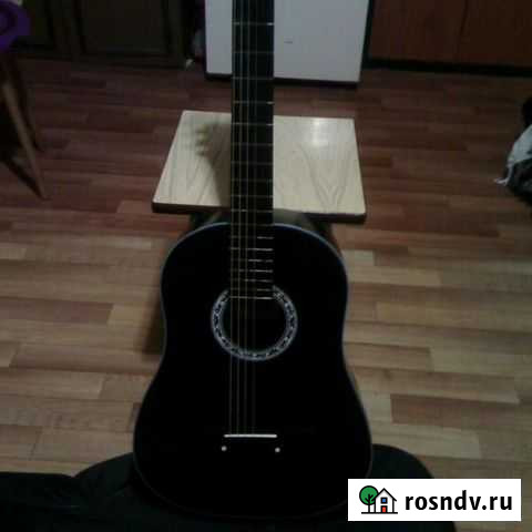 Гитара акустическая 6-струнная черного цвета Волгоград - изображение 1