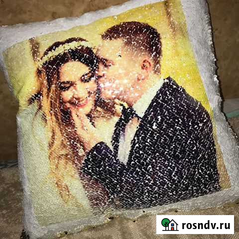 Подушка с фото пайетки Чита - изображение 1