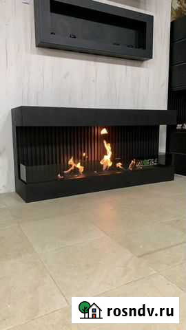 Биокамин напольный трёхсторонний с ребрами Краснодар - изображение 1