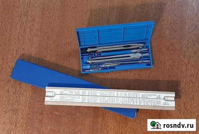 2 Линейки логарифмические СССР и набор циркулей Аша - изображение 1