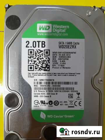Жёсткие диски Wd Green 2 тб Великий Новгород - изображение 1