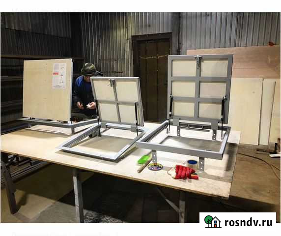 Люк в подвал под плитку скрытый с амортизаторами Липецк - изображение 1