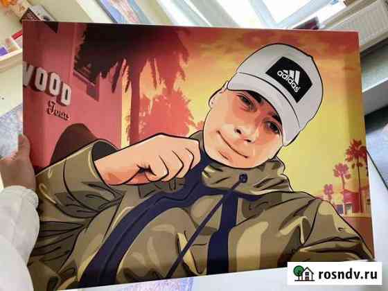 Портрет на холсте в стиле GTA / 0004 Пермь