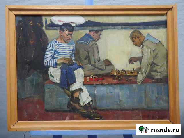 Картина. Раздрогин И.А. «В кубрике. Моряки». Х/М Санкт-Петербург - изображение 1