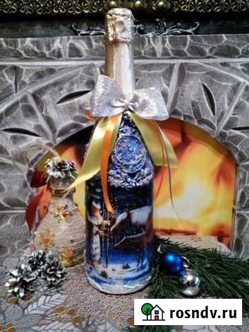 Праздничное оформление бутылки Кинешма - изображение 1