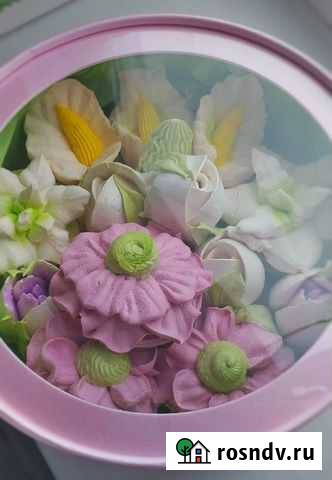 Букет зефирных цветов в шляпной коробке Нижний Новгород - изображение 1