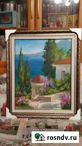 Картина маслом на холсте Беседка у моря Москва - изображение 1