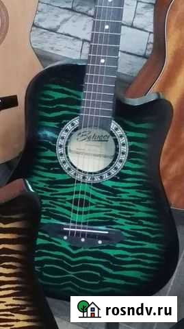Акустическая гитара зелёная в полоску Тверь - изображение 1