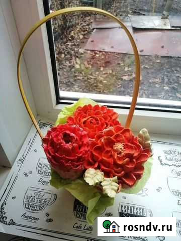 Корзинка из цветов. Зефирный букет Курск - изображение 1