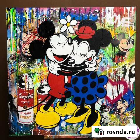 Яркие картины Микки Мини Маус поп стрит арт купить Казань - изображение 1