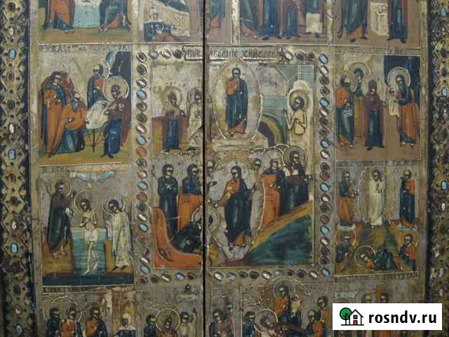 Воскресение Христово с Праздниками икона №18д 19в Воронеж - изображение 1