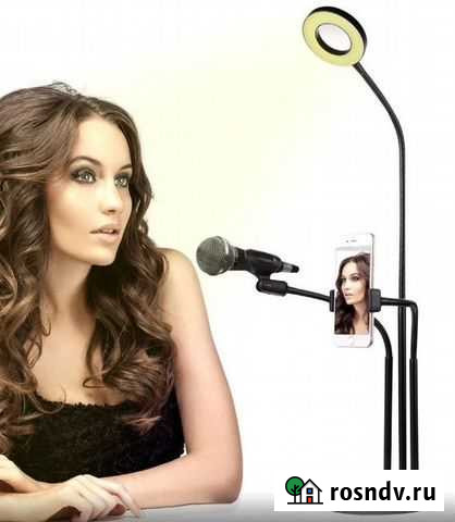 Cветодиодная кольцевая лампа 4 в 1 Новосибирск - изображение 1