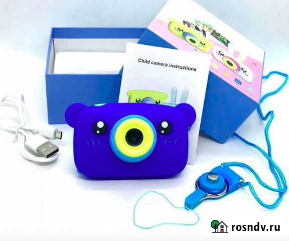 Фотоаппарат ZooKidsCamera Синий мишка + флешка 32 Красноярск - изображение 1