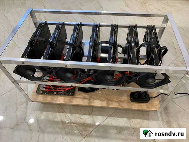 Ферма для майнинга (майнинг риг) 7xRX570 210MH/s Иркутск - изображение 1