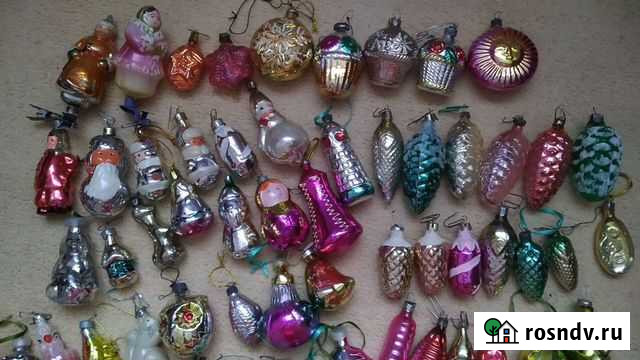 Игрушки ёлочные СССР 50 г., Винтаж, стекло Ульяновск - изображение 1