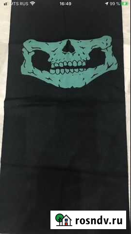 Бандана/маска Череп зелёный на лицо Родники - изображение 1