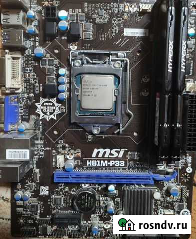 MSI H81M-P33 i5 4460 ddr3 8GB Волгодонск - изображение 1