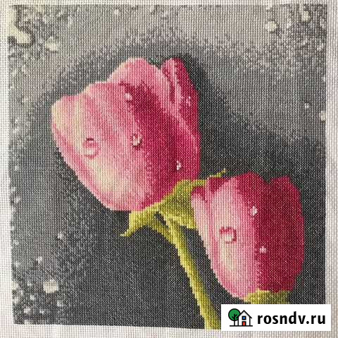 Картина вышитая крестом тюльпаны Москва - изображение 1