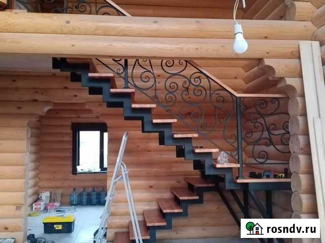 Лестница на второй этаж (каркас+ступени+перила) сг Стерлитамак - изображение 1