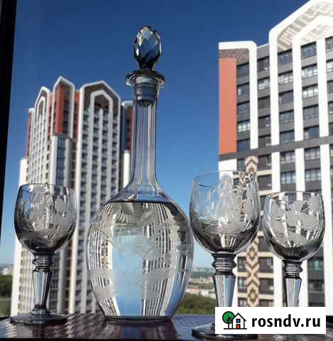 Графин и три рюмочки. Старое стекло до 1917 года Уфа - изображение 1