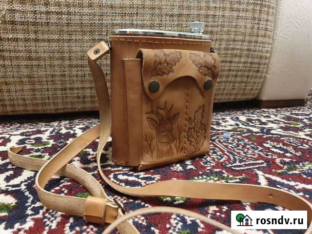Фляга в кожанном чехле Краснодар - изображение 1
